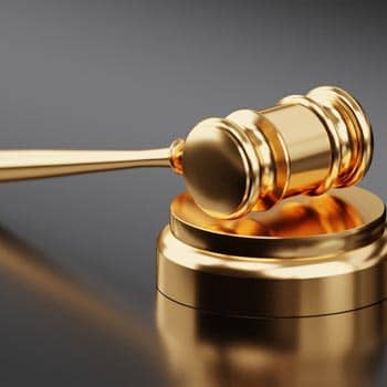  A gold gavel.