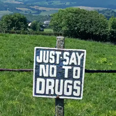 Say no to drugs sign.